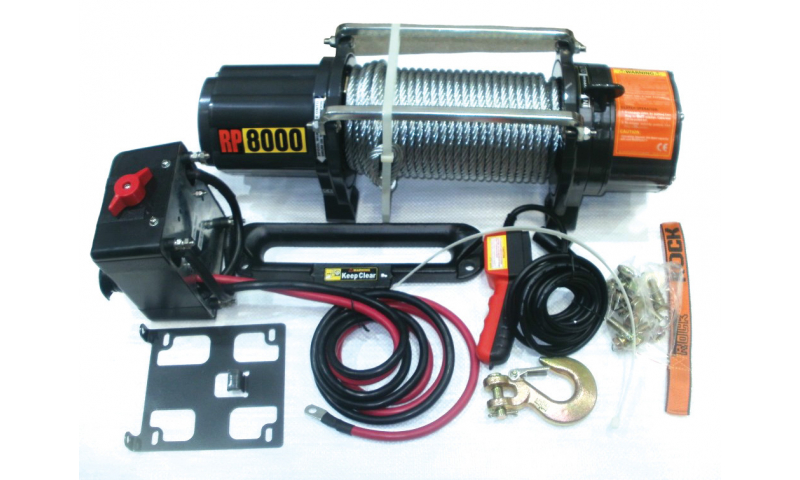 12V 3000lbs Electric Winch 15m x 5mm cable c/w Hook & Cable Slide